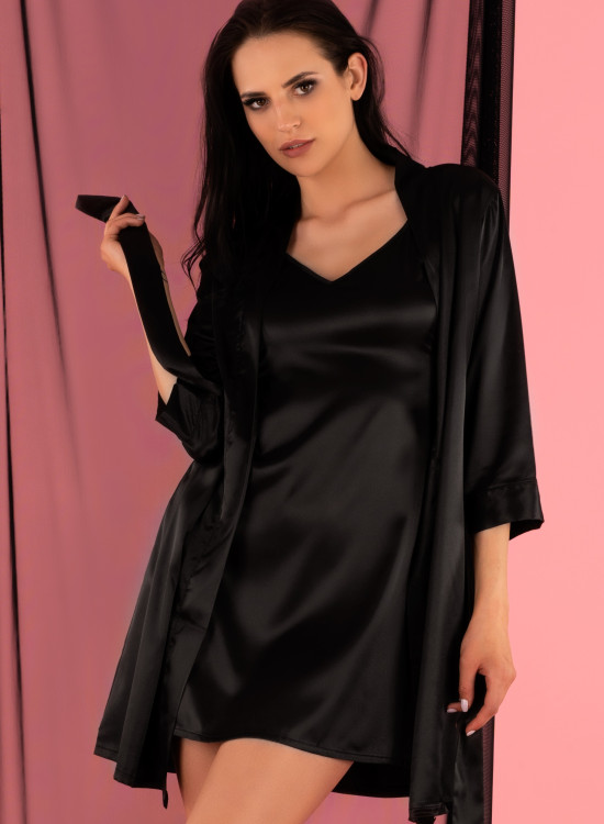 Нежна нощница с тънки презрамки в черно Mirdama-Нощници-LadyStyle.bg Нежна нощница с тънки презрамки в черно Mirdama-Нощници-LadyStyle.bg