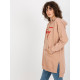 Дълъг дамски суичър в бежов цвят 335.25X-Суичъри-LadyStyle.bg