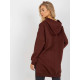 Дълъг дамски суичър в кафяв цвят 335.25X-Суичъри-LadyStyle.bg