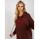 Дълъг дамски суичър в кафяв цвят 335.25X-Суичъри-LadyStyle.bg