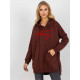 Дълъг дамски суичър в кафяв цвят 335.25X-Суичъри-LadyStyle.bg