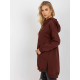 Дълъг дамски суичър в кафяв цвят 335.25X-Суичъри-LadyStyle.bg