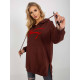 Дълъг дамски суичър в кафяв цвят 335.25X-Суичъри-LadyStyle.bg