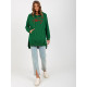 Дълъг дамски суичър в зелен цвят 335.25X-Суичъри-LadyStyle.bg