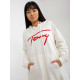 Дълъг дамски суичър в цвят екрю 335.25X-Суичъри-LadyStyle.bg