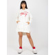 Дълъг дамски суичър в цвят екрю 335.25X-Суичъри-LadyStyle.bg