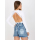 Бяла дамска блуза с гол гръб 7987.49-Блузи / Топове-LadyStyle.bg