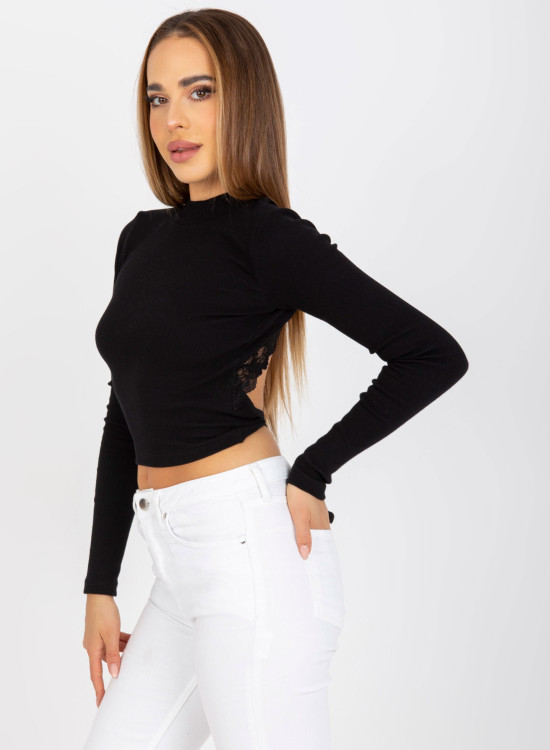 Дамска блуза с гол гръб в черен цвят 7987.49-Блузи / Топове-LadyStyle.bg Дамска блуза с гол гръб в черен цвят 7987.49-Блузи / Топове-LadyStyle.bg