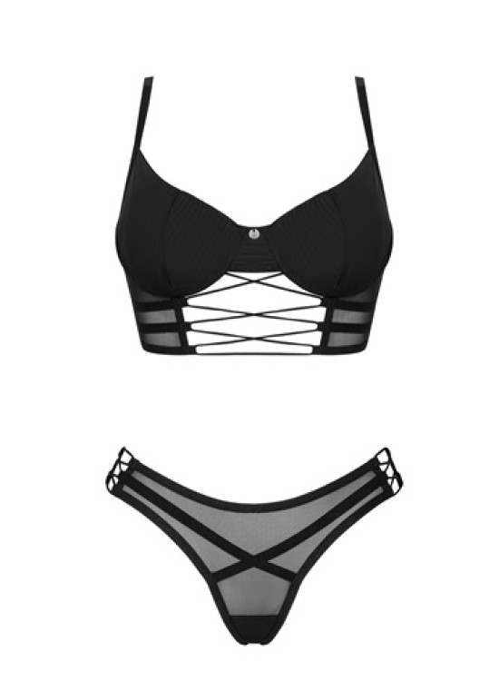 Секси комплект от две части в черен цвят ROXELIA-Комплекти-LadyStyle.bg
