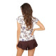 Дамска къса пижама в кафяв цвят Naomi 1/2-Пижами-LadyStyle.bg Дамска къса пижама в кафяв цвят Naomi 1/2-Пижами-LadyStyle.bg