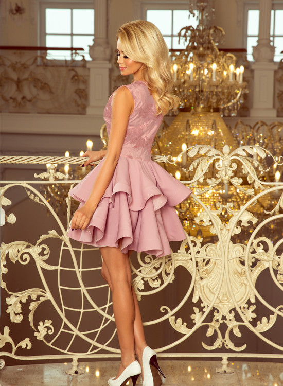 Официална къса рокля в цвят пепел от рози 200-10-Къси рокли-LadyStyle.bg Официална къса рокля в цвят пепел от рози 200-10-Къси рокли-LadyStyle.bg