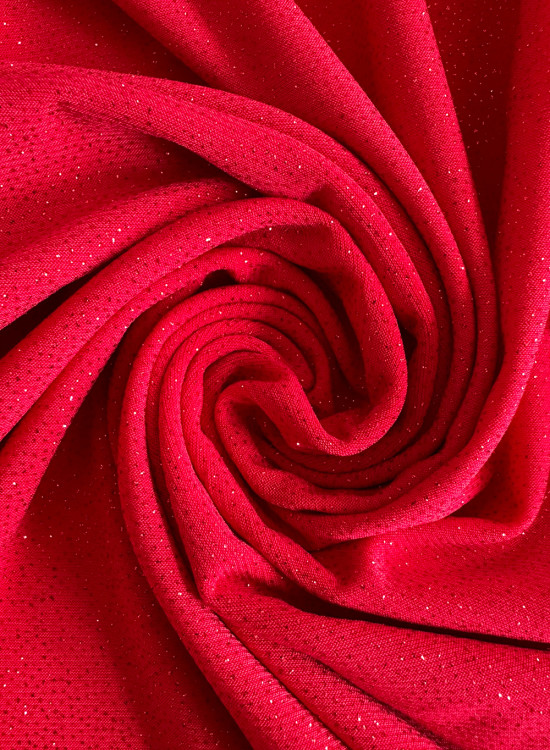 Класическа вталена рокля с блясък в червен цвят 529-3-Къси рокли-LadyStyle.bg