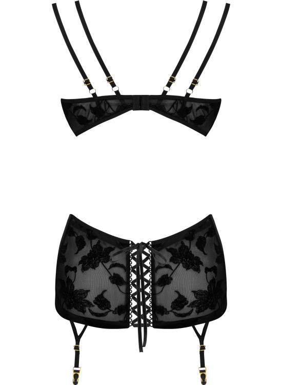 Кадифена нощница с прашки и жартиери Xiomara-Комплекти-LadyStyle.bg Кадифена нощница с прашки и жартиери Xiomara-Комплекти-LadyStyle.bg