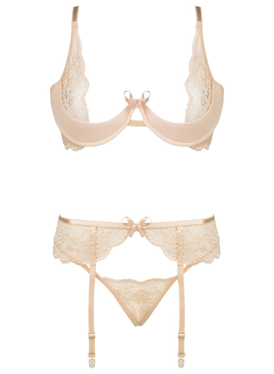Луксозно секси бельо от три части Rose nude-Комплекти-LadyStyle.bg Луксозно секси бельо от три части Rose nude-Комплекти-LadyStyle.bg