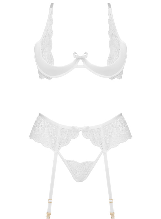 Луксозно секси бельо от три части Rose white-Комплекти-LadyStyle.bg Луксозно секси бельо от три части Rose white-Комплекти-LadyStyle.bg